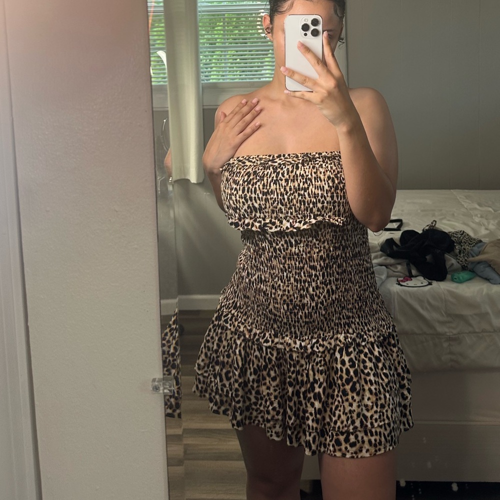 American Eagle Smocked Ruffled Mini Dress
